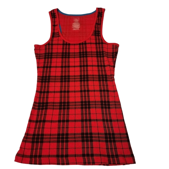 Max Rave Red Plaid Racerback Tank Top - Picture 5 of 8